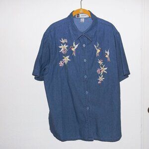 Vintage denim women's shirt XL (#EV1656)